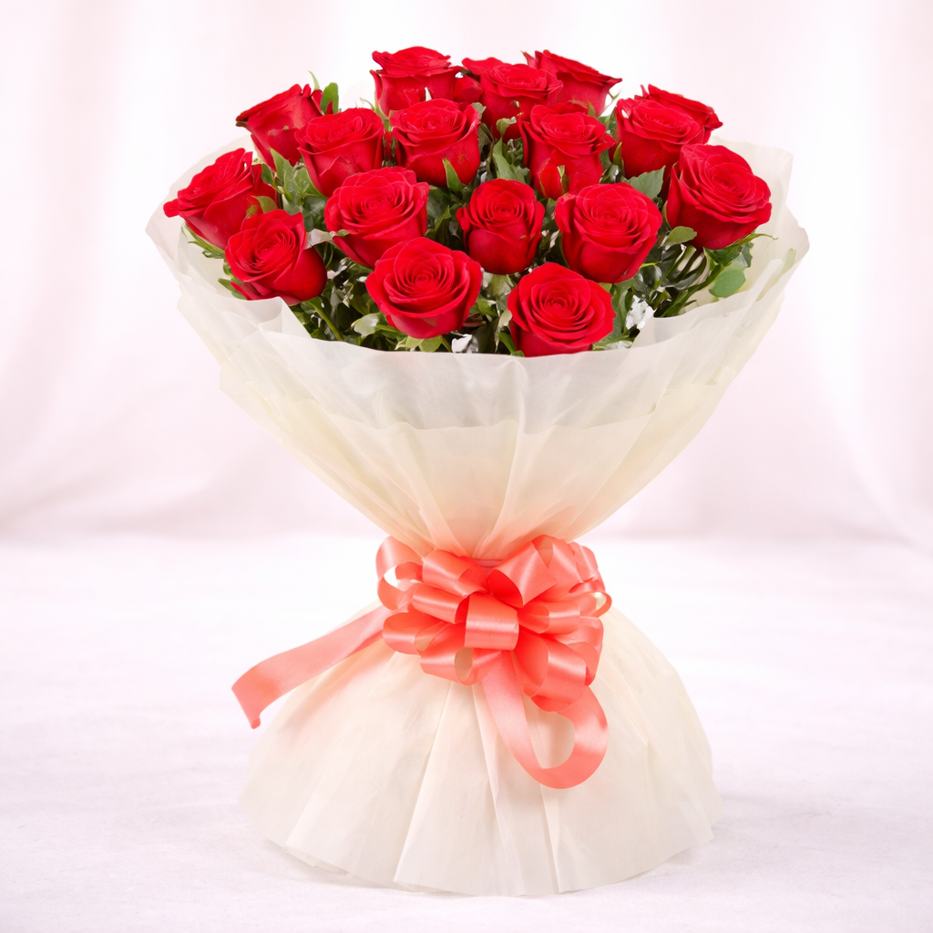 20 Red Roses Flower Bouquet