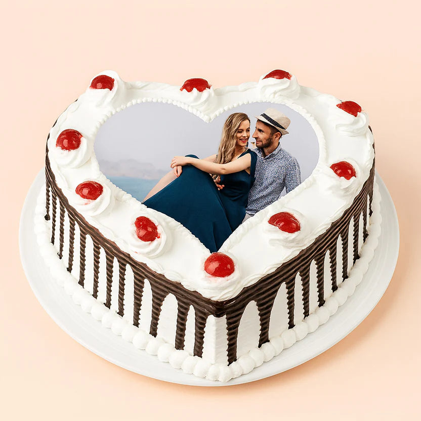 Heart Shape Photo Cake