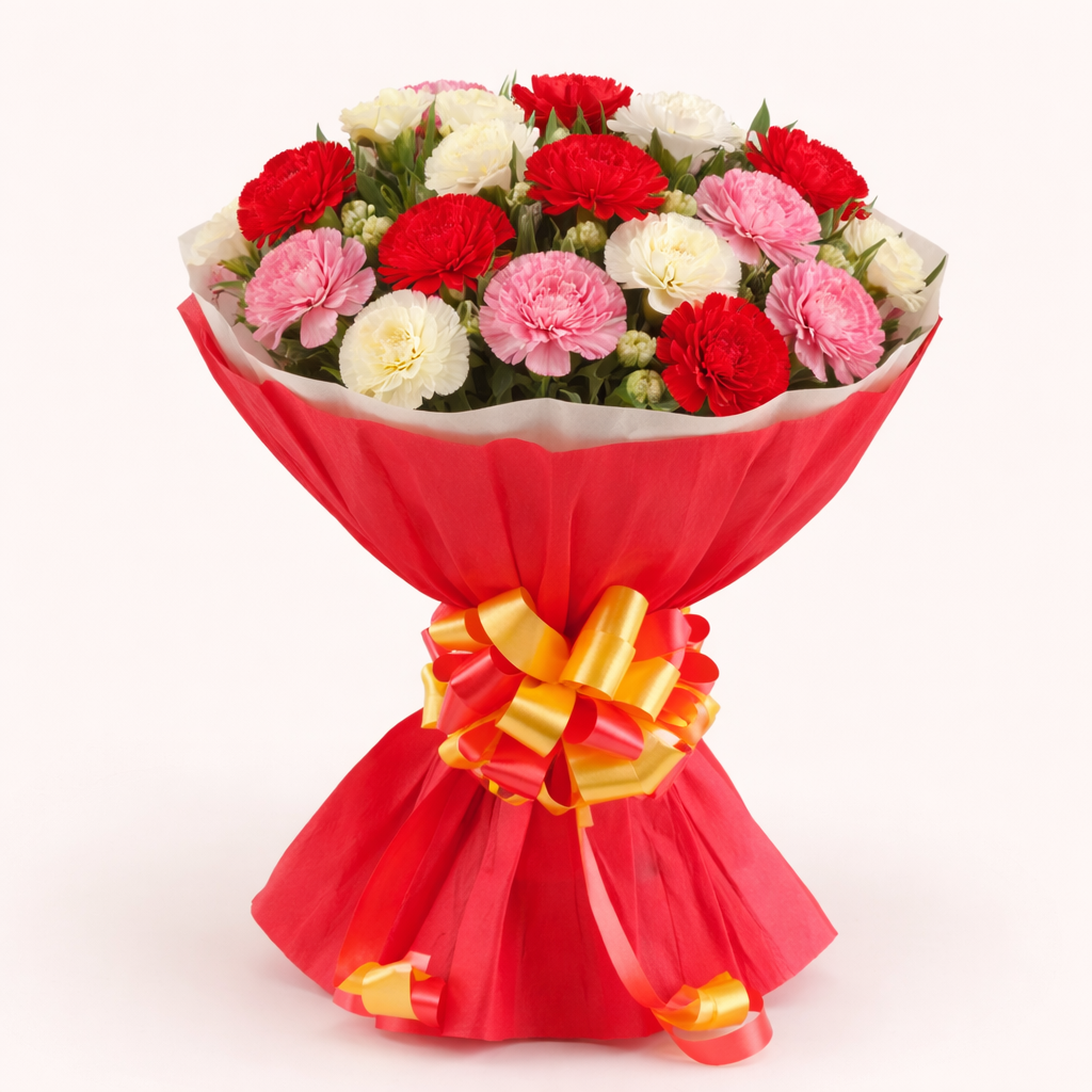 Royal Radiance Mixed Carnation Bouquet