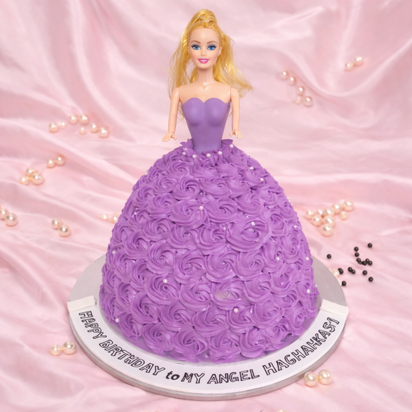 Royal Purple Barbie Doll Cake