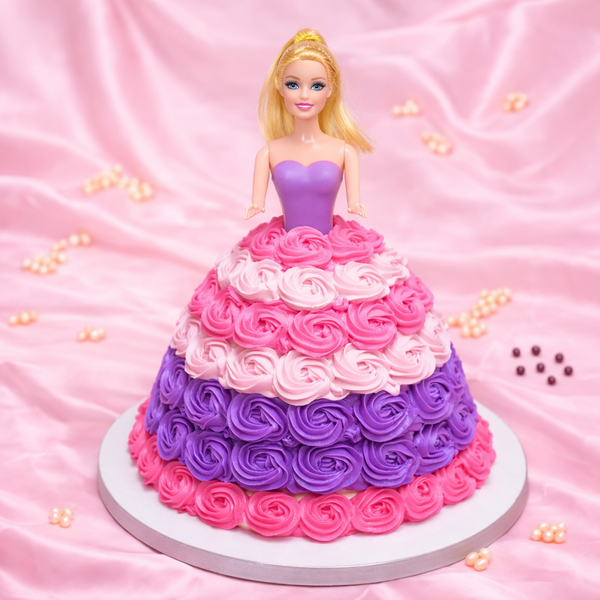Pink & Purple Barbie Cake
