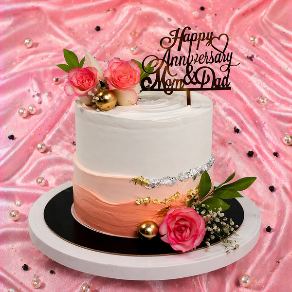 Floral Elegance Anniversary Cake