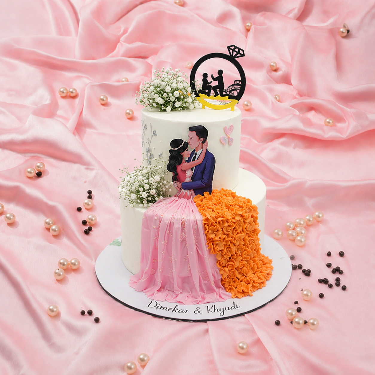 Loving Engagement Cake