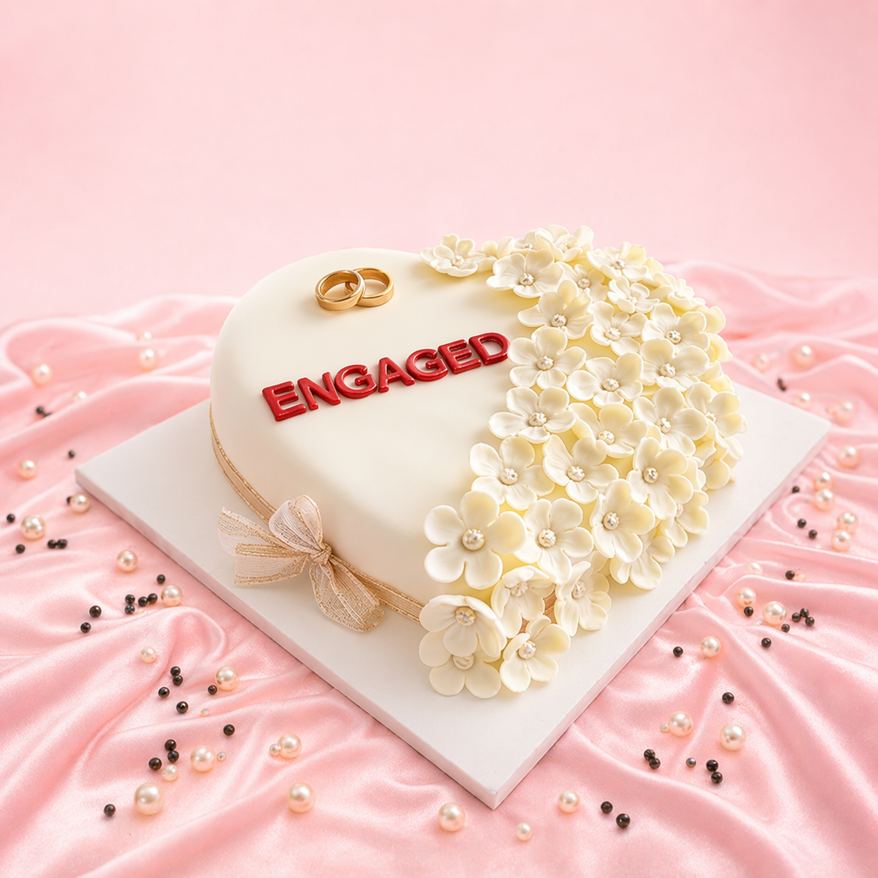 Heart Shape Engagement Cake
