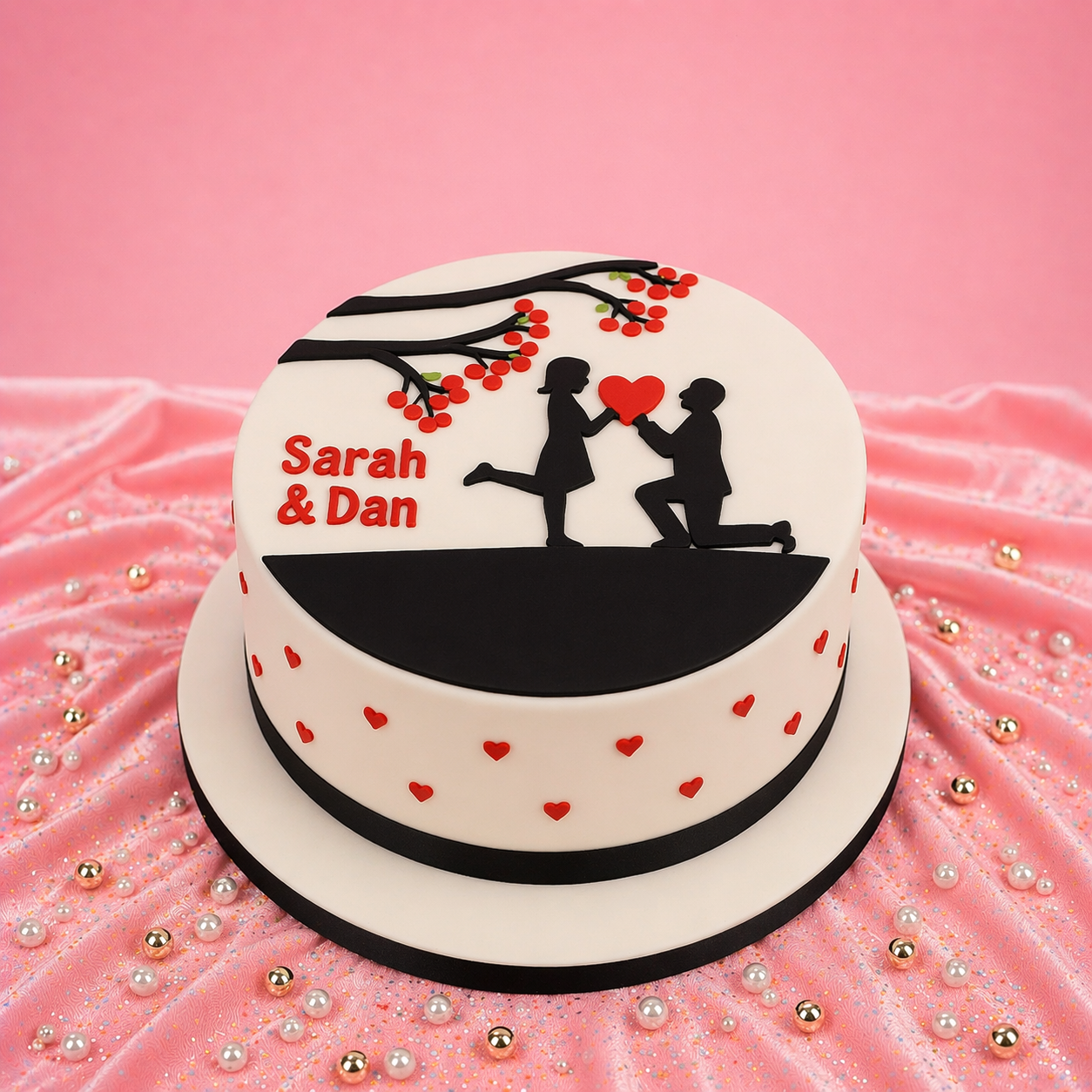 Engagement Couple Cake