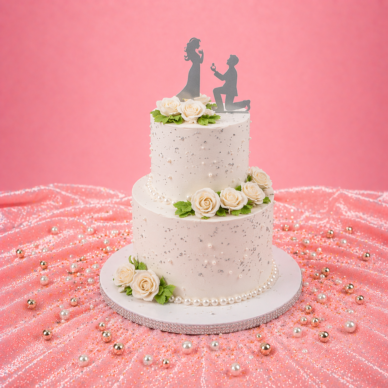 Elegance Engagement Cake