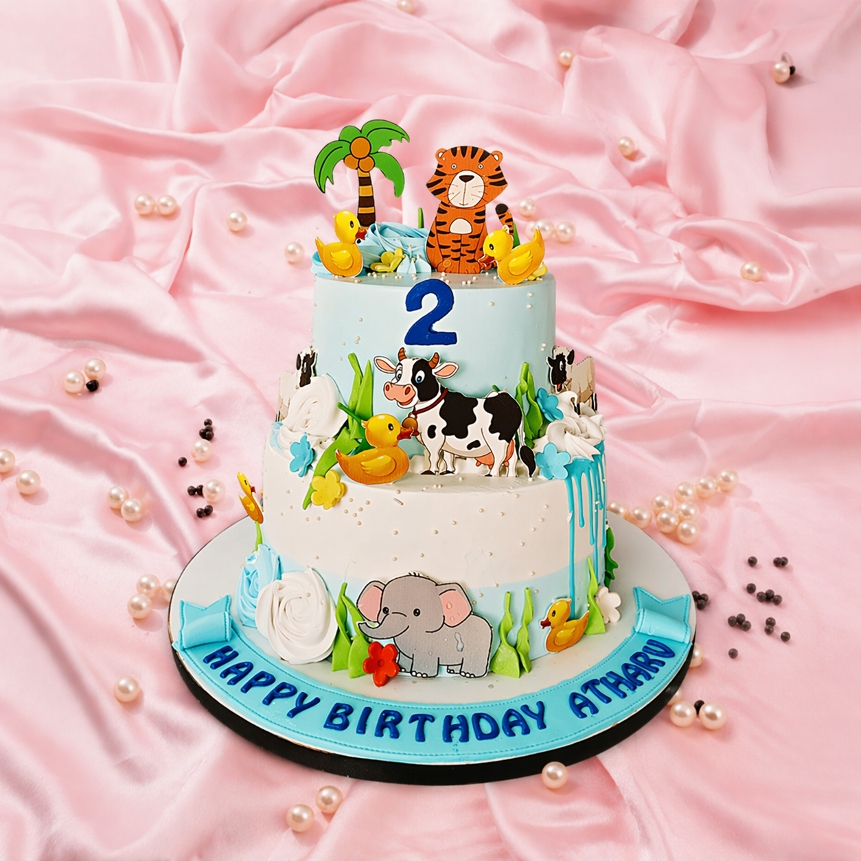 Jungle Safari Birthday Theme Cake
