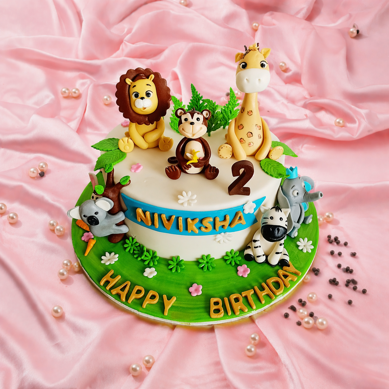 Cute Jungle Animals Cake