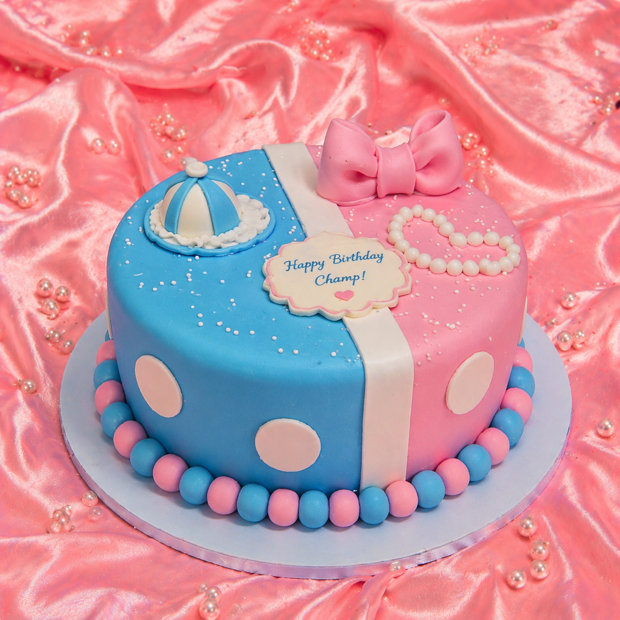 Half & Half Baby Shower Theme Cake