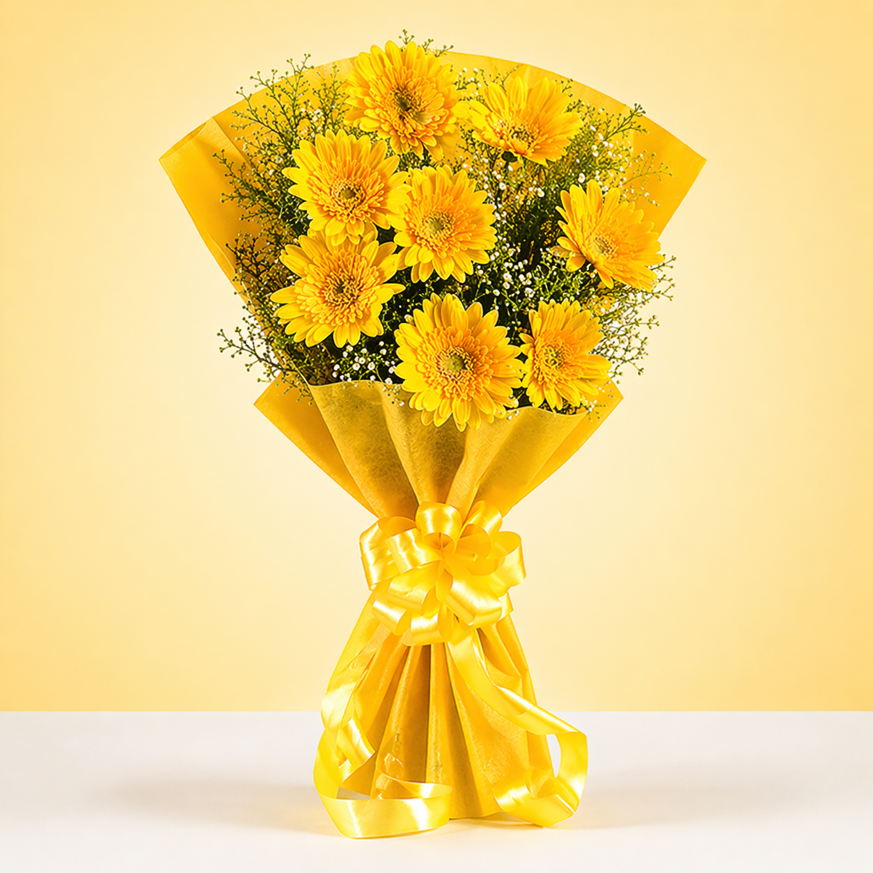 Golden Sunshine Gerbera Bouquet
