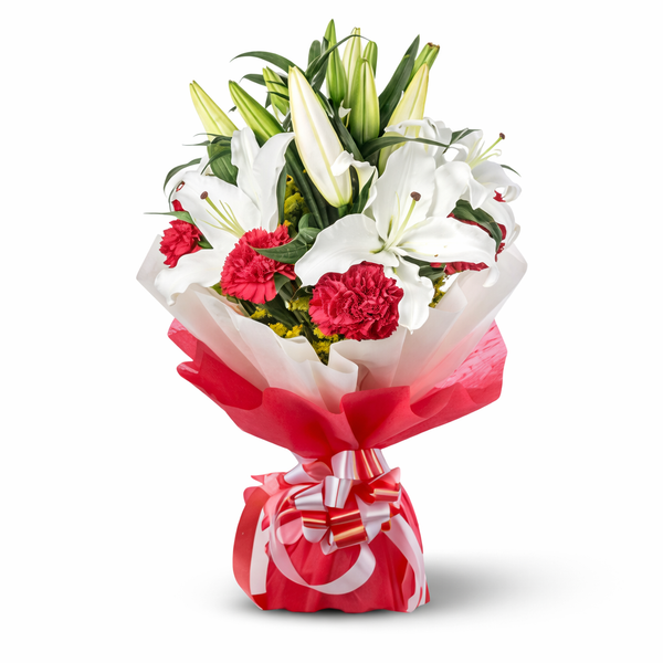 White Lily & Carnation Bouquet