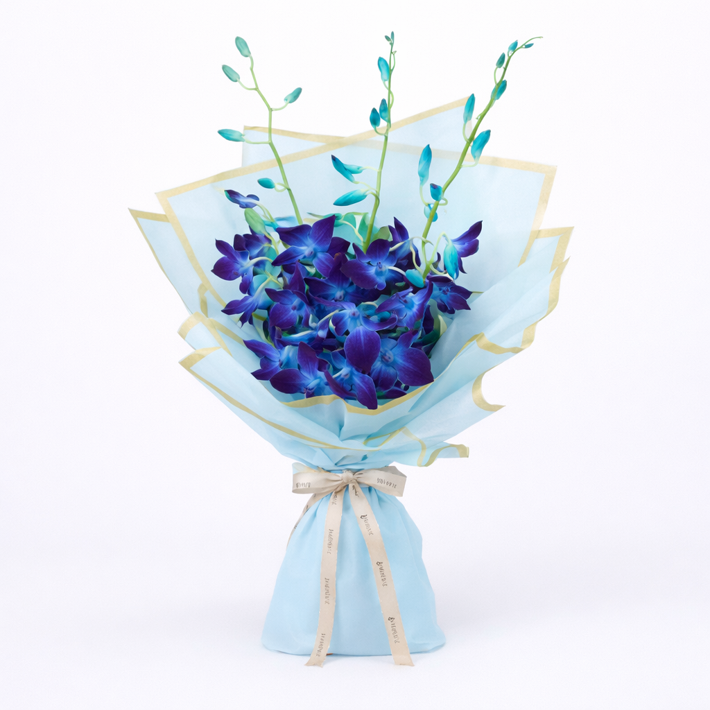 Elegant Aqua Orchid Charm