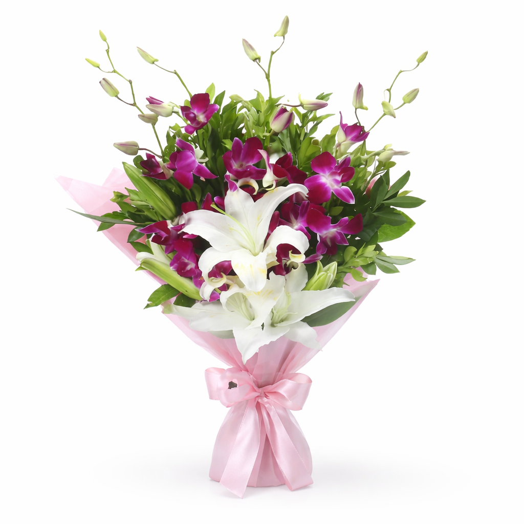 Blush Lily & Orchid Elegance Bouquet