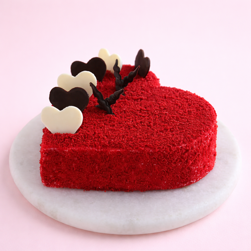 Red Velvet Heart Shape Cake
