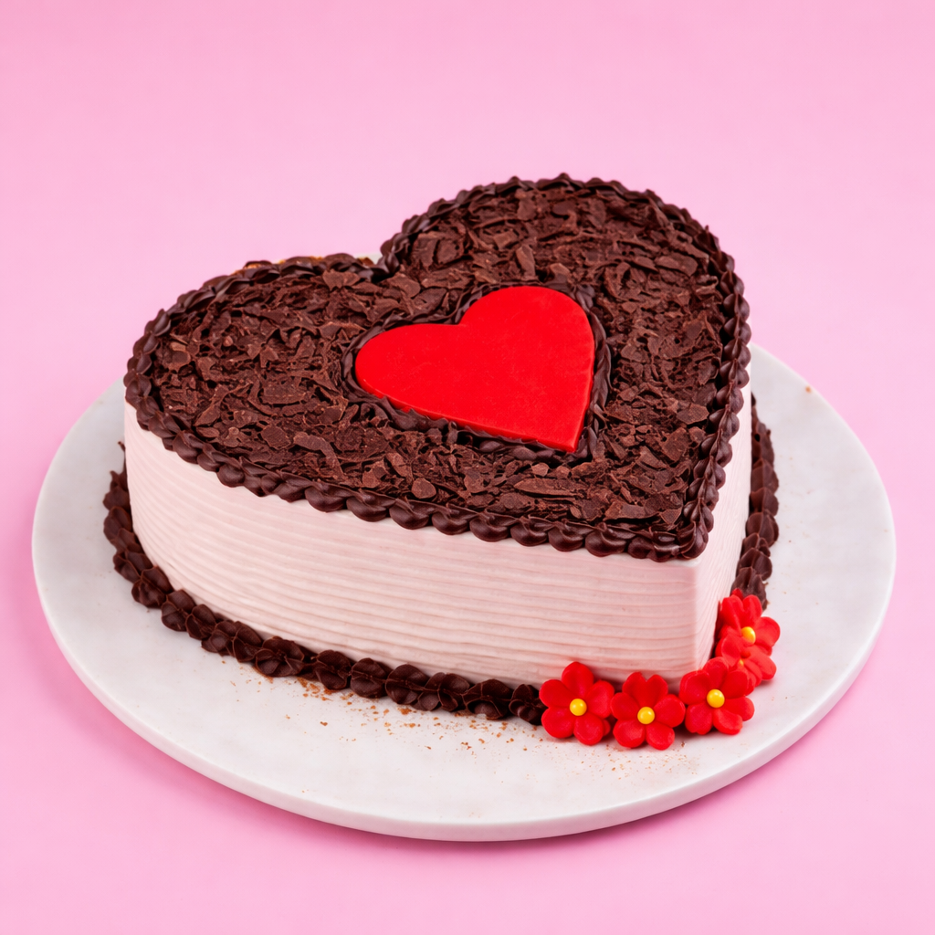 Black Forest Heart Shape Cake