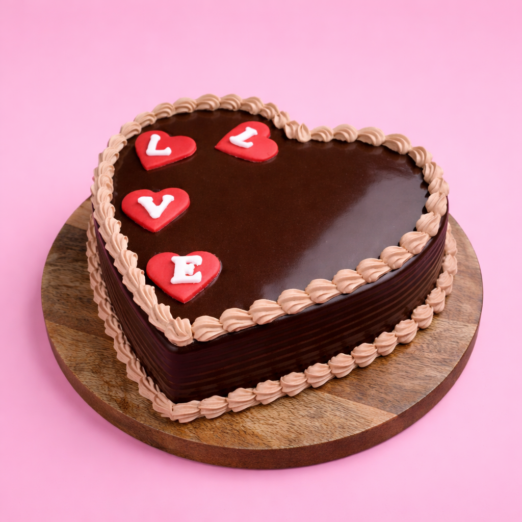 Chocolate Love Heart Cake