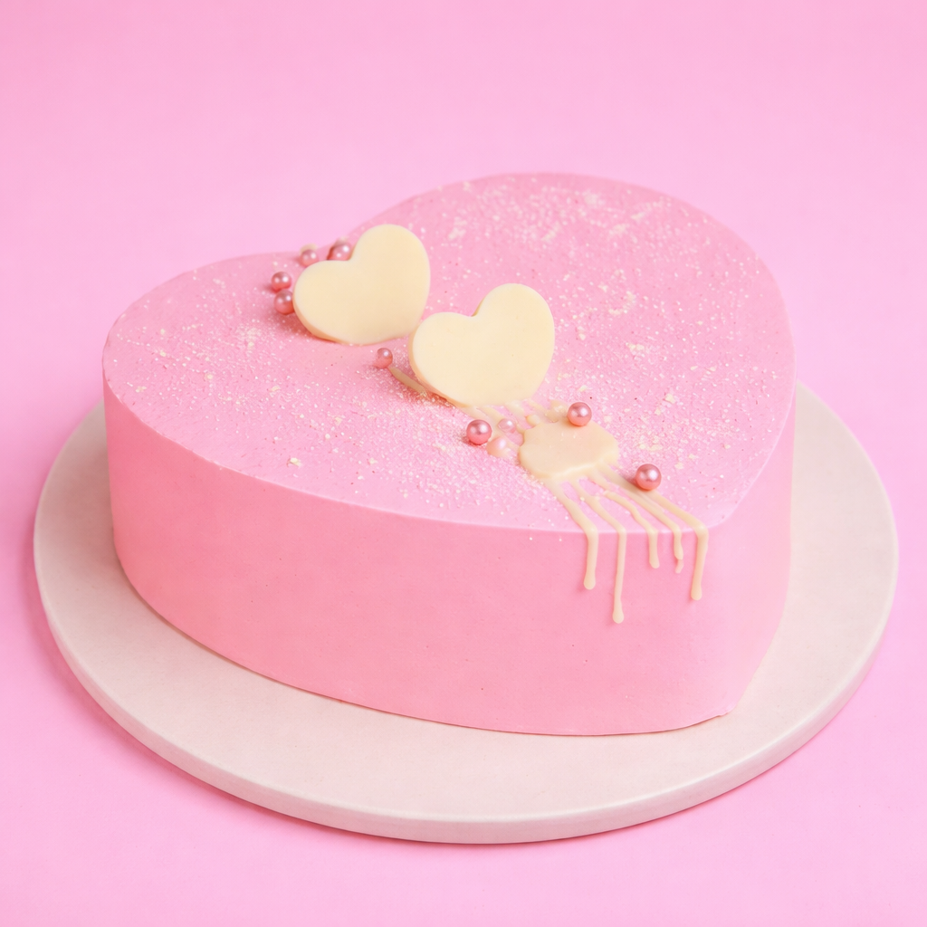 Pink Heart Designer Cake