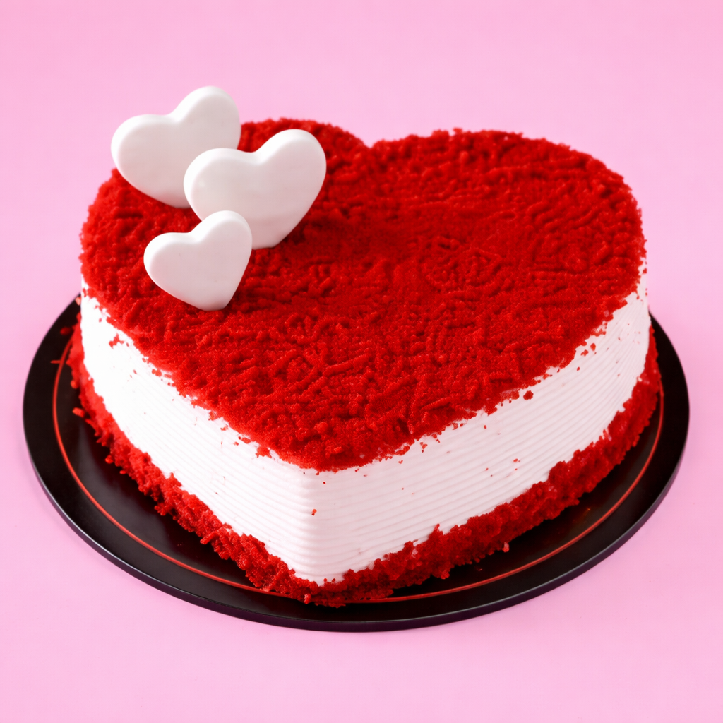 Heart Shaped Red Velvet Cake