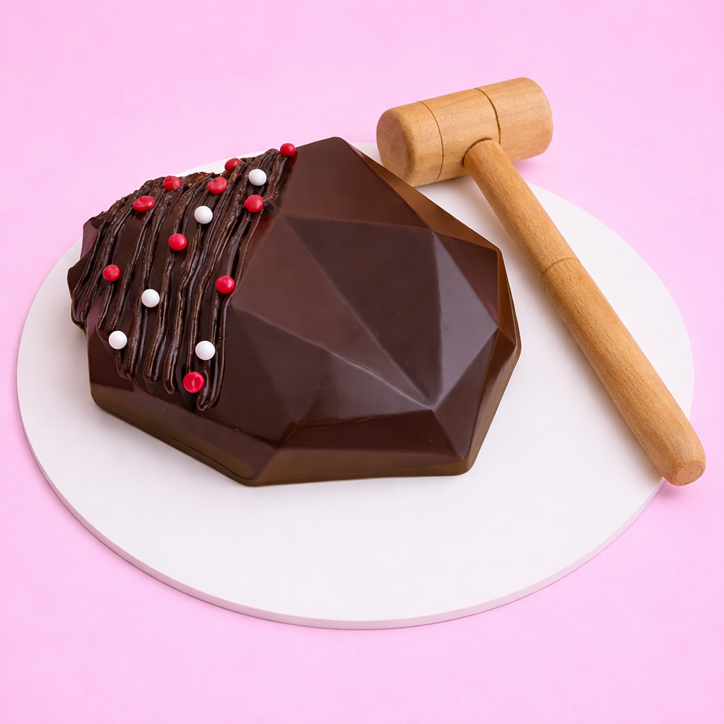 Chocolate Pinata Heart Cake