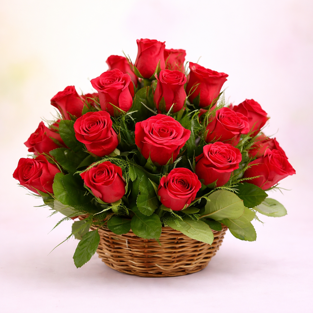 Blooming Roses Basket