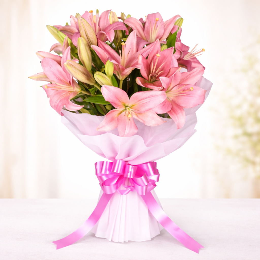 Pink Lily Bloom Bouquet