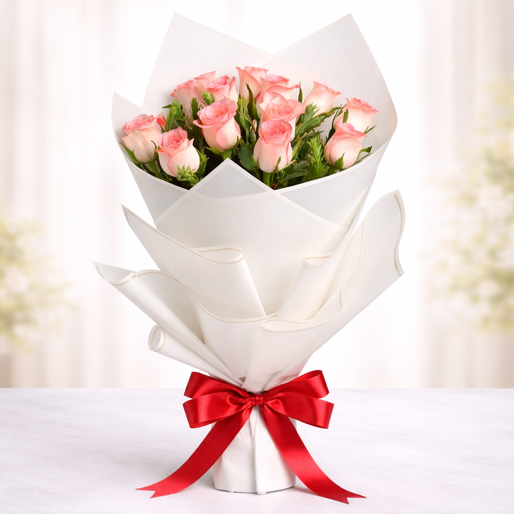 Blush Pink Rose Elegance Bouquet