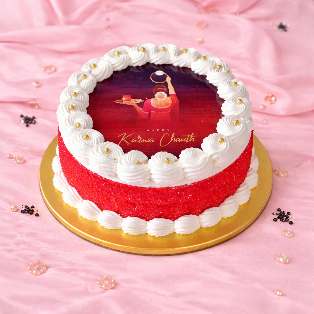 Karwa Chauth Celebration Photo Cake