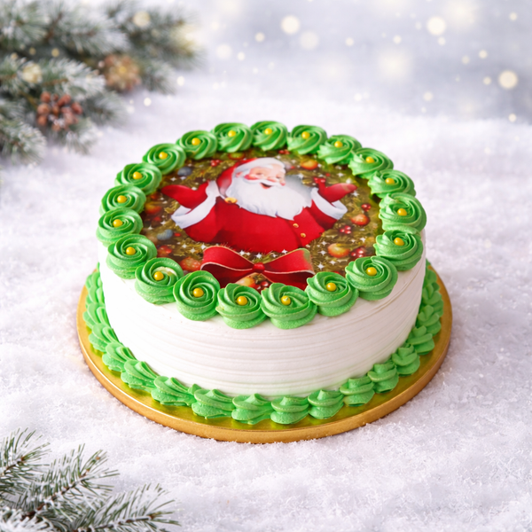 Santa Christmas Celebration Photo Cake