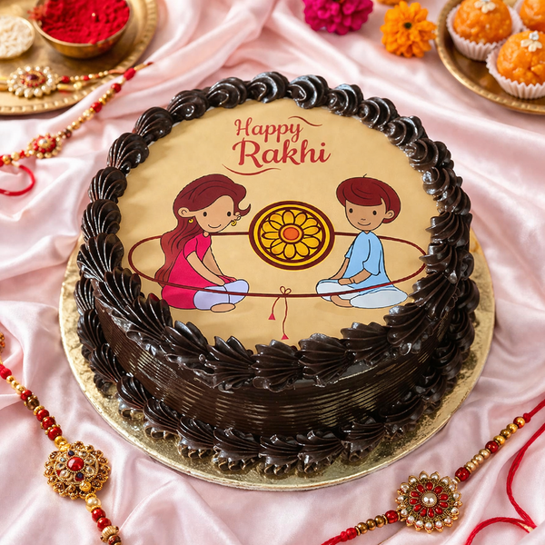 Rakhi Special Brother-Sister Photo Cake