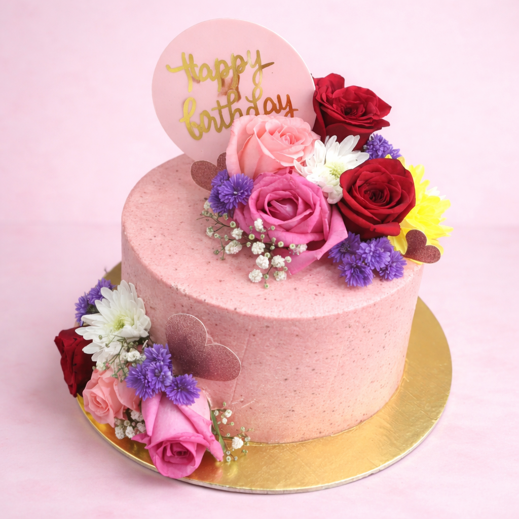 Golden Bloom Luxury Cake