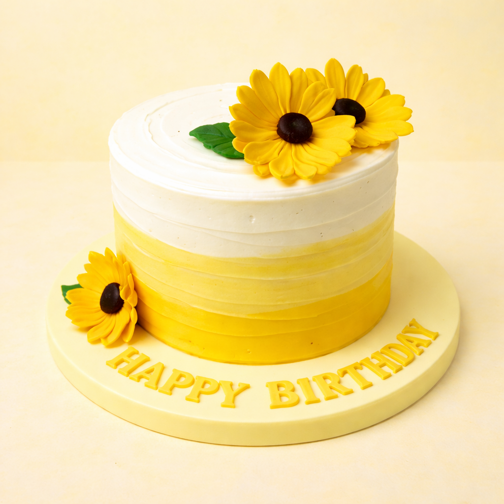Golden Sunflower Bliss Cake