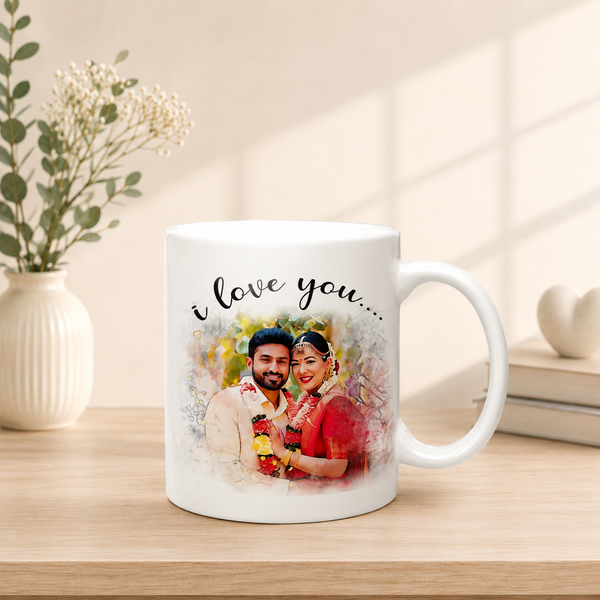 Personalized “Love You” Couple Photo Mug