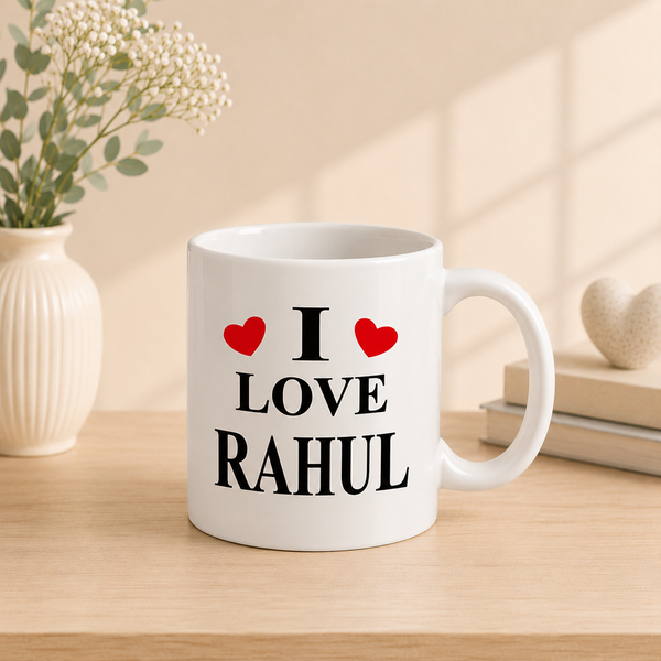 Personalized “I Love” Name Ceramic Mug