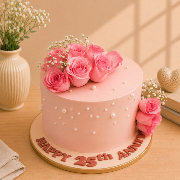 Rosé Pearl Blossom Cake