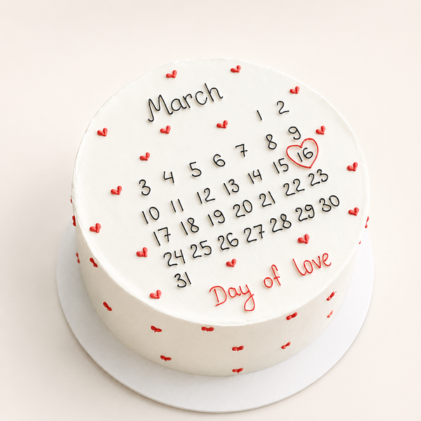 Day of Love Calendar Cake