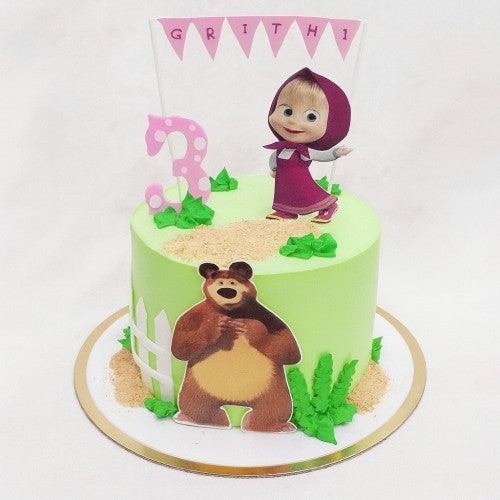 Masha And Bear Theme Cake