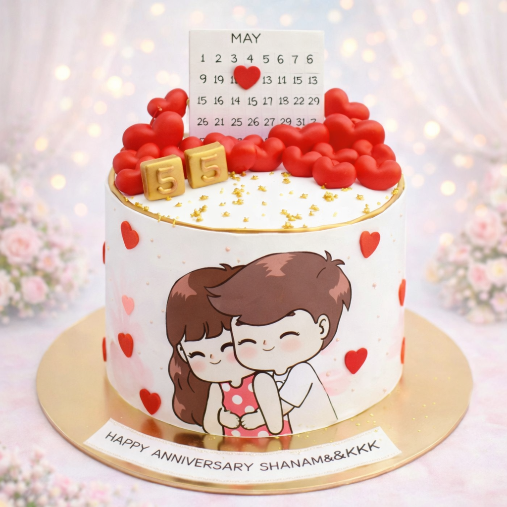 Cute Couple anniversary Cake