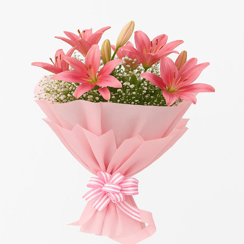 Pink Lily Flower Bouquet