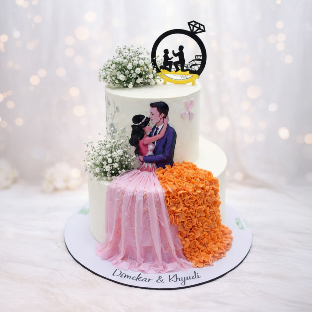 Loving Engagement Cake