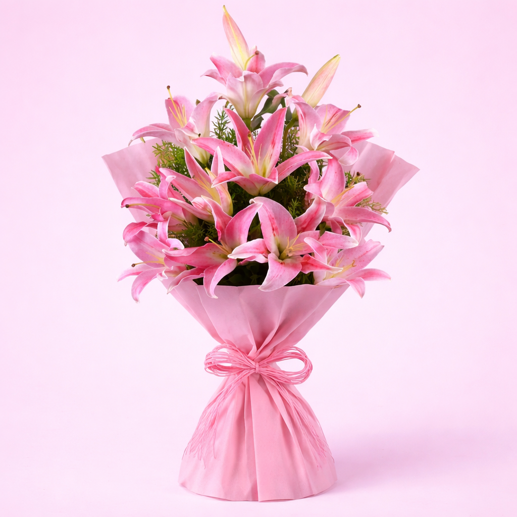 Pink Lily Flower Bouquet