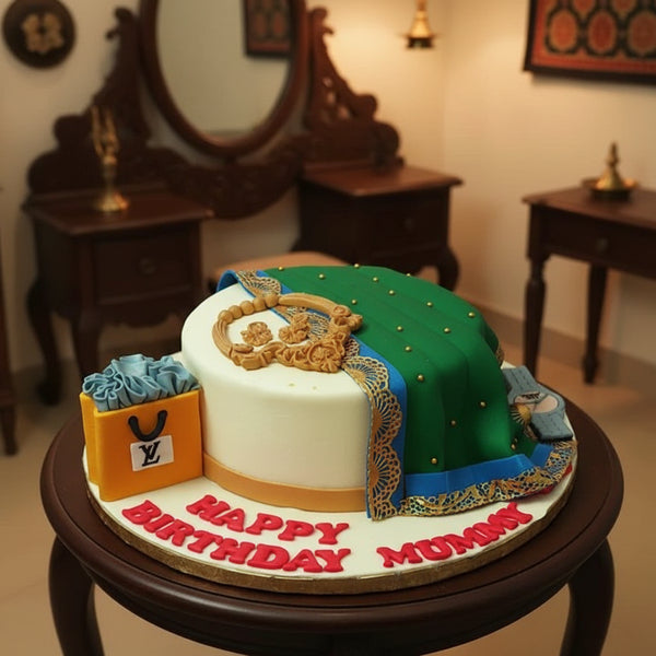 Celebrate elegance with our exquisite Saree and Jewellery Cake
