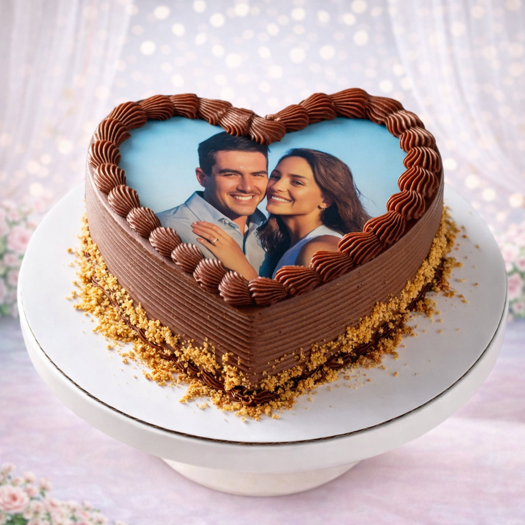 Two Hearts, One Love anniversary cake